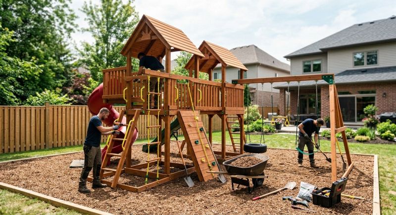 Wooden Playset Installation in Alpharetta, GA
