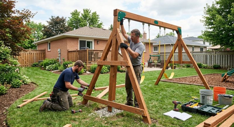 Wooden Swing Set Installation in Alpharetta, GA
